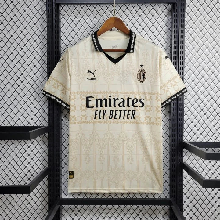 AC Milan X PLEASURES White Jersey Fourth 23 24 Season