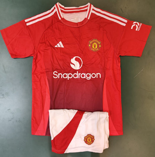 Manchester United Latest Home Football Jersey with Shorts -Season 2024-25