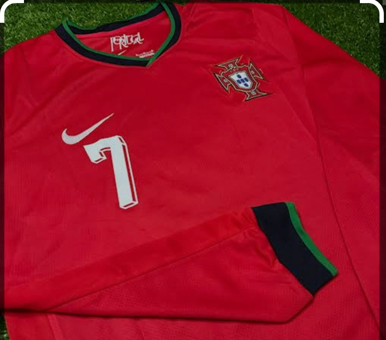 Ronaldo Portugal Home Football Jersey- Full Sleeves- 2024-25